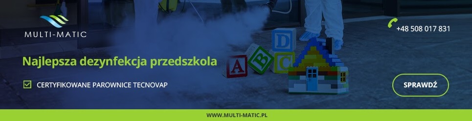 Dezynfekcja w przedszkolu z parownicami profesjonalnymi Multi-matic.pl